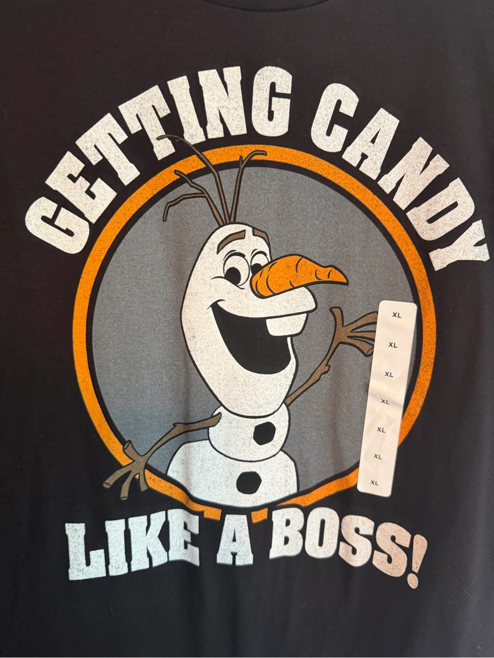 NEW Disney Black Olaf 'Getting Candy Like A Boss' Graphic Tee